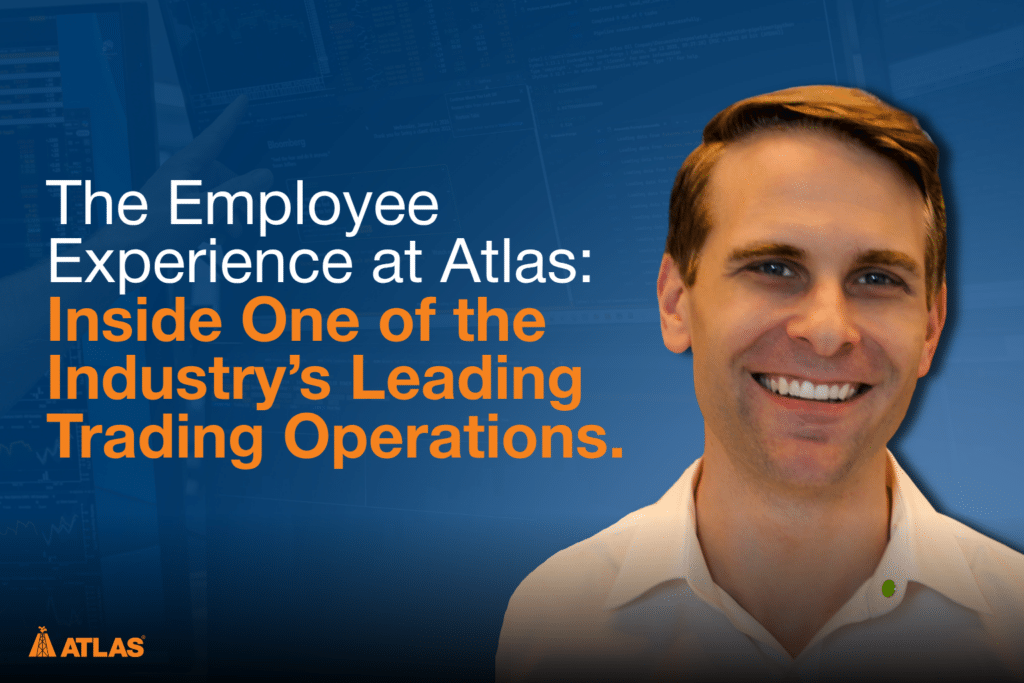A photo of Eric Francis, Vice President of Products and Renewables Trading, at Atlas Oil Company, with the text "The Employee Experience at Atlas: Inside One of the Industry’s Leading Trading Operations."